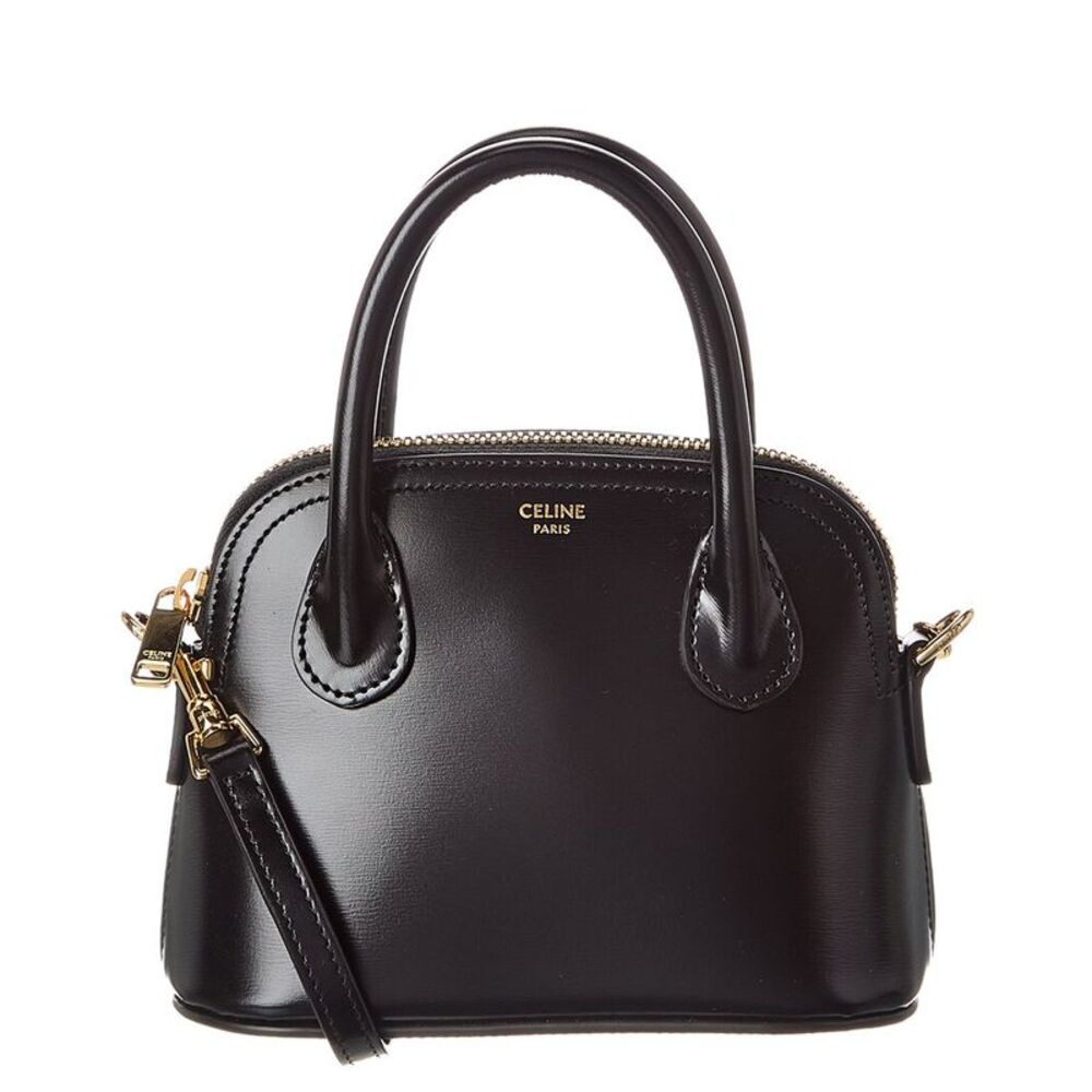 Celine Honorine Mini Triomphe Leather Satchel, Black - Picture 1 of 4